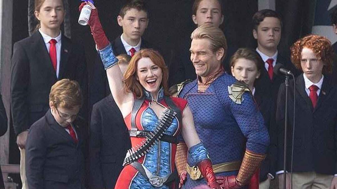 foto bocoran produksi tunjukkan firecracker dan homelander di serial the boys season 4