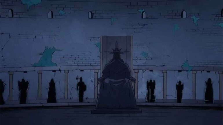 gambar kuil cartenon dalam double dungeon di solo leveling