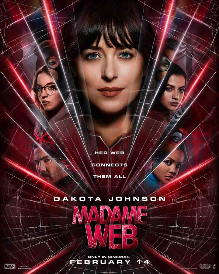 gambar poster madame web dengan semua karakter