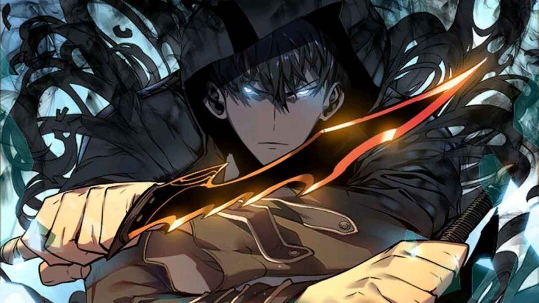 gambar sung jin woo di sampul manhwa solo leveling