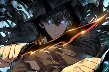 gambar sung jin woo di sampul manhwa solo leveling