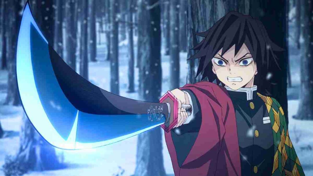 pedang nichirin giyu tomioka dari demon slayer kimetsu no yaiba