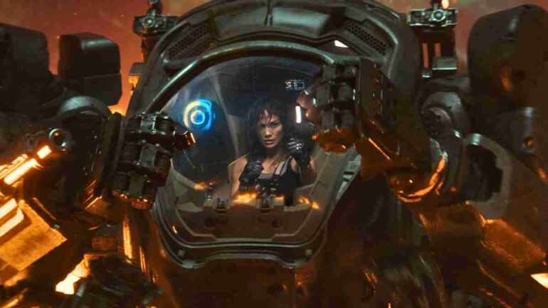 gambar adegan film atlas di netflix