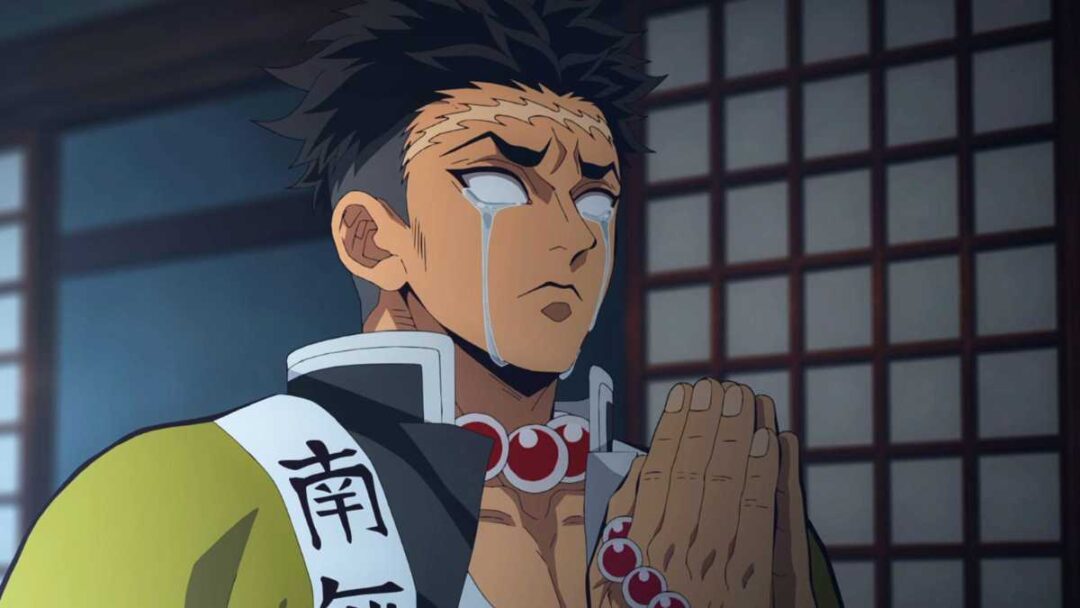 gambar karakter gyomei himejima menangis dari anime kimetsu no yaiba