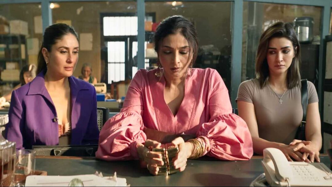 gambar kareena kapoor, tabu, kriti sanon di film crew