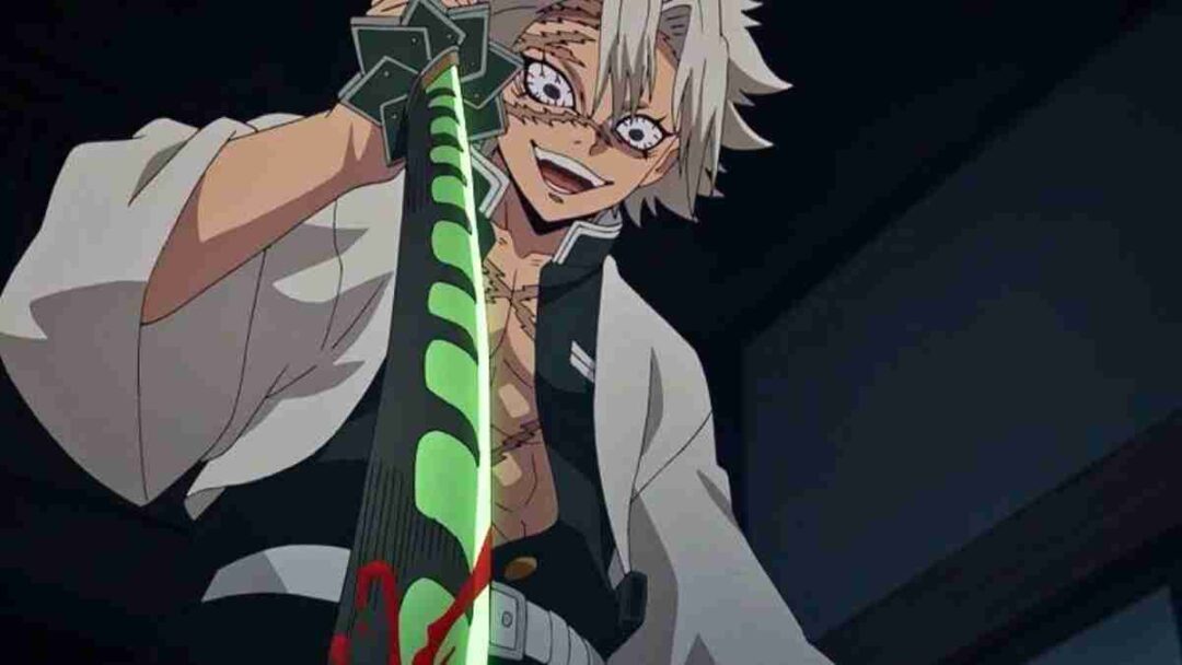 Sanemi shinazugawa pegang pedang nichirin