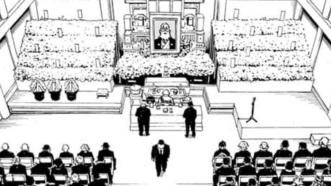 pemakaman kongo yotsurugi di manga astro royale