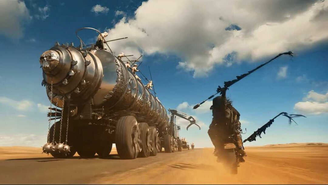 gambar adegan pengejaran war rig di film furiosa a mad max saga
