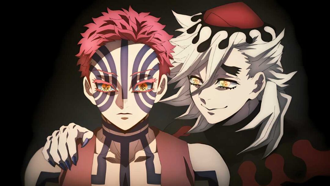 gambar karakter Akaza dan Doma dari anime demon slayer kimetsu no yaiba