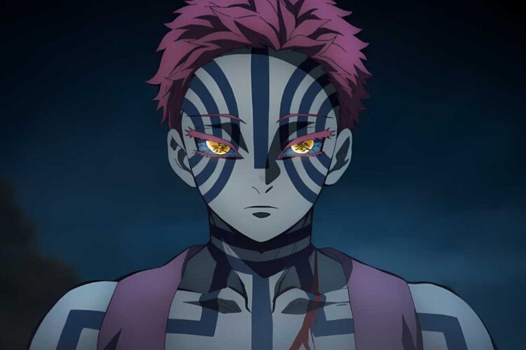 gambar karakter akaza, iblis bulan atas 3, dari anime demon slayer