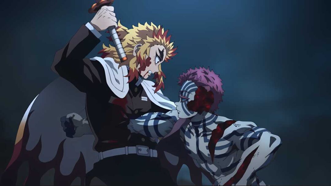 gambar karakter akaza vs rengoku dari anime demon slayer kimetsu no yaiba