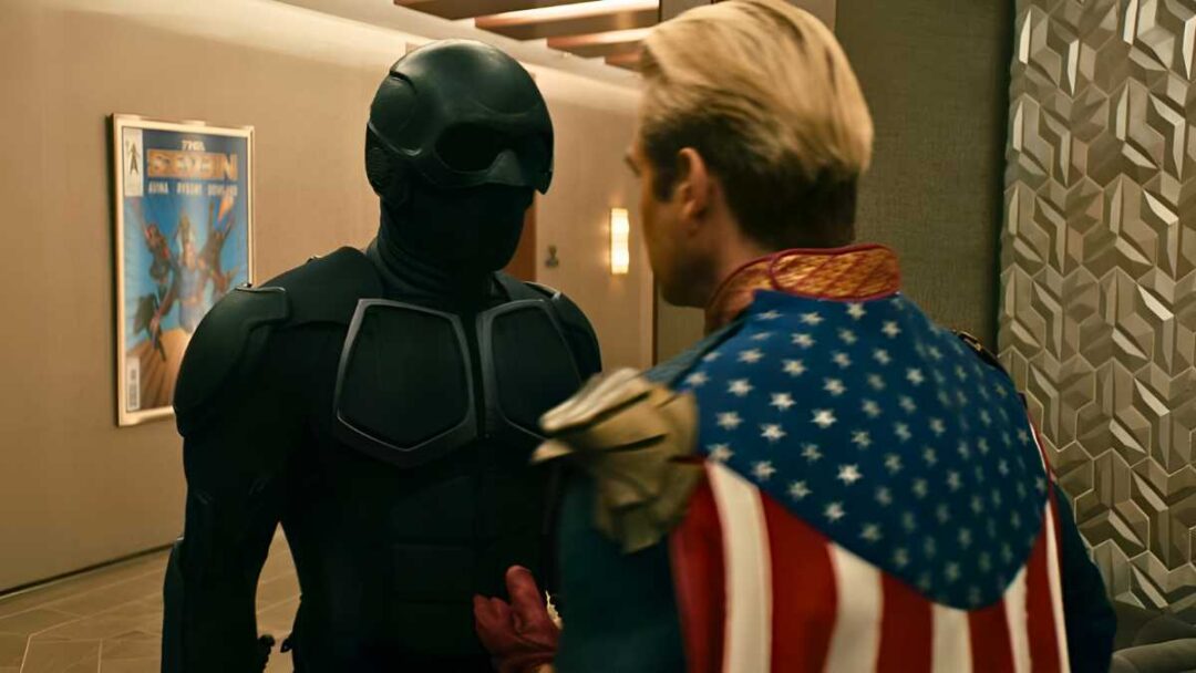 gambar karakter black noir dan homelander dari serial the boys