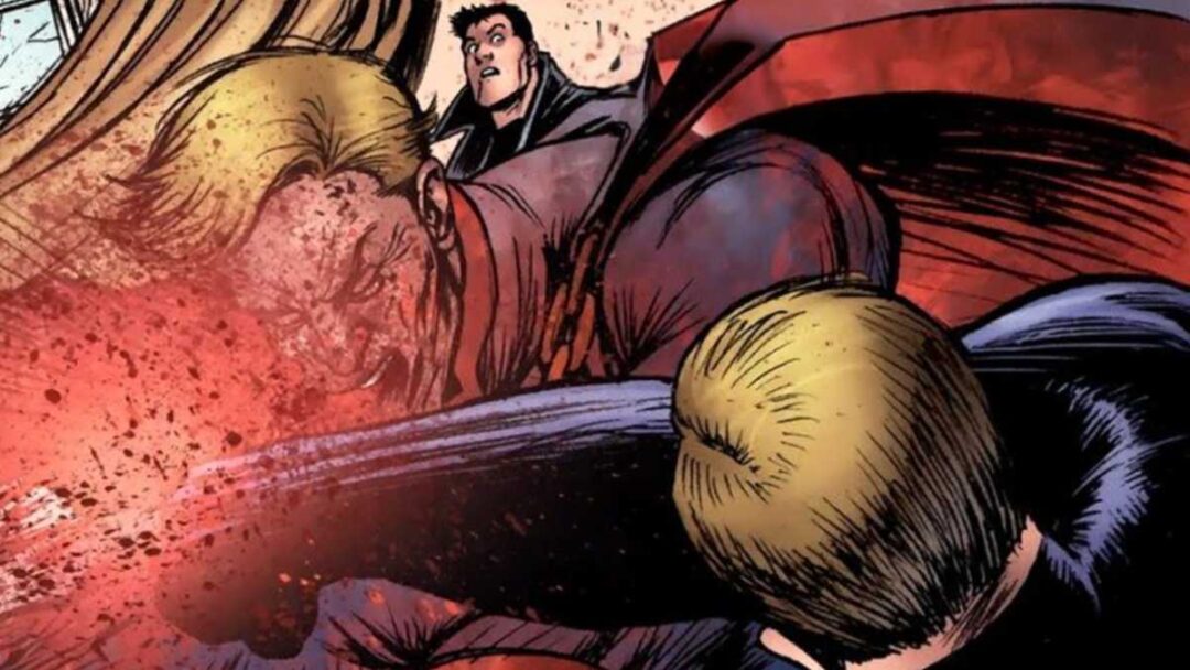 gambar karakter black noir membunuh homelander di komik the boys