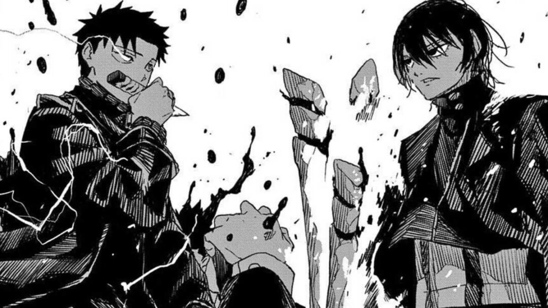 gambar karakter chihiro rokuhira bertemu hyuki kagari di manga kagurabachi