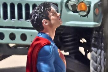 foto behind the scene film superman