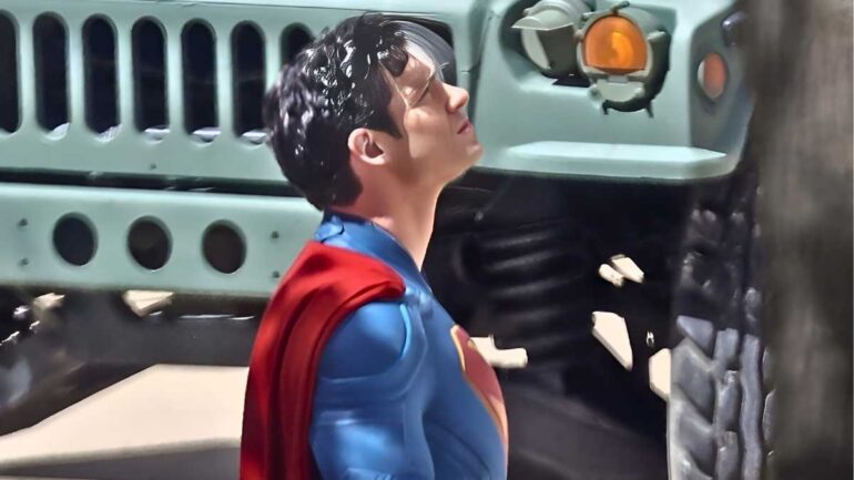 foto behind the scene film superman