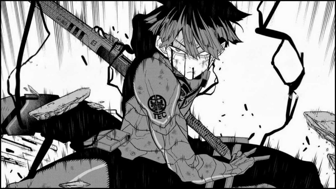 gambar karakter soshiro hoshina mencapai  armor 100% di manga kaiju no 8
