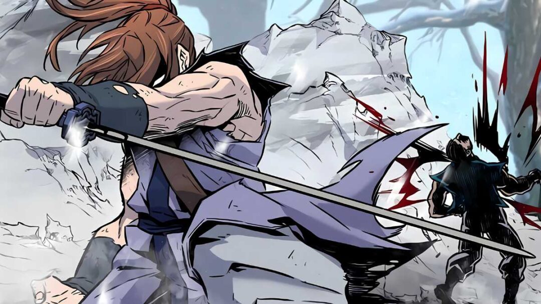 gambar karakter woonhwi melawan jwabaek dari manhwa absolute sword sense
