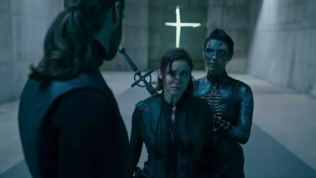 gambar tokoh Adriel, Ava, dan Lilith dari serial Warrior Nun season2