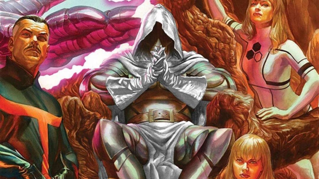 gambar doctor doom dari potongan sampul komik secret wars