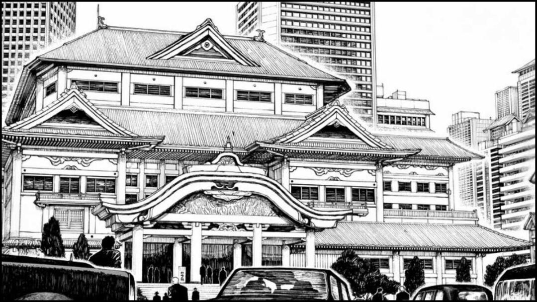 gambar gedung rakuzaichi milik klan sazanami