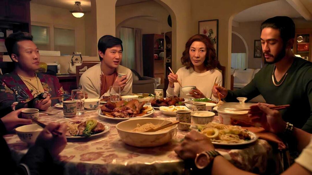 gambar keluarga Sun makan malam di serial the brothers sun