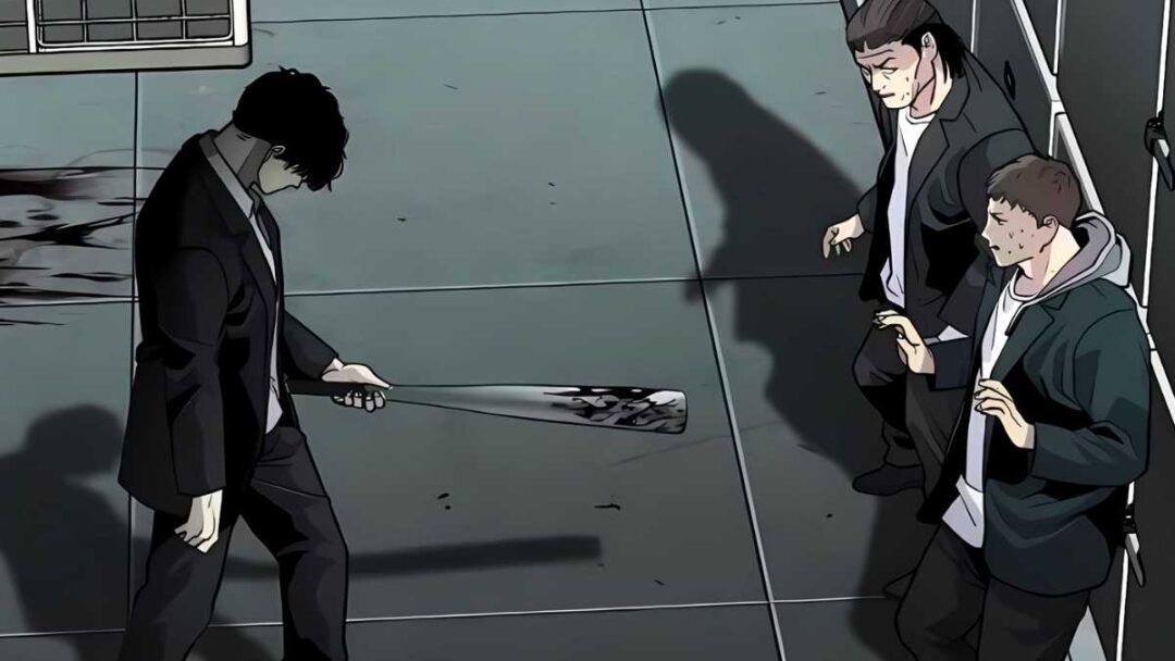 gambar karakter pildu mengintimidasi musuh di manhwa the bad son