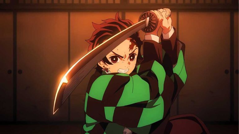 gambar tanjiro dan pedang nichirin miliknya dari anime demon slayer kimetsu no yaiba